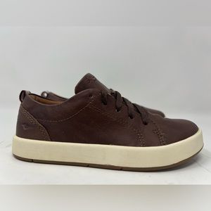 Sperry Boys Cruise Brown Faux Leather Low Top Lace Up Casual Sneakers Size 13